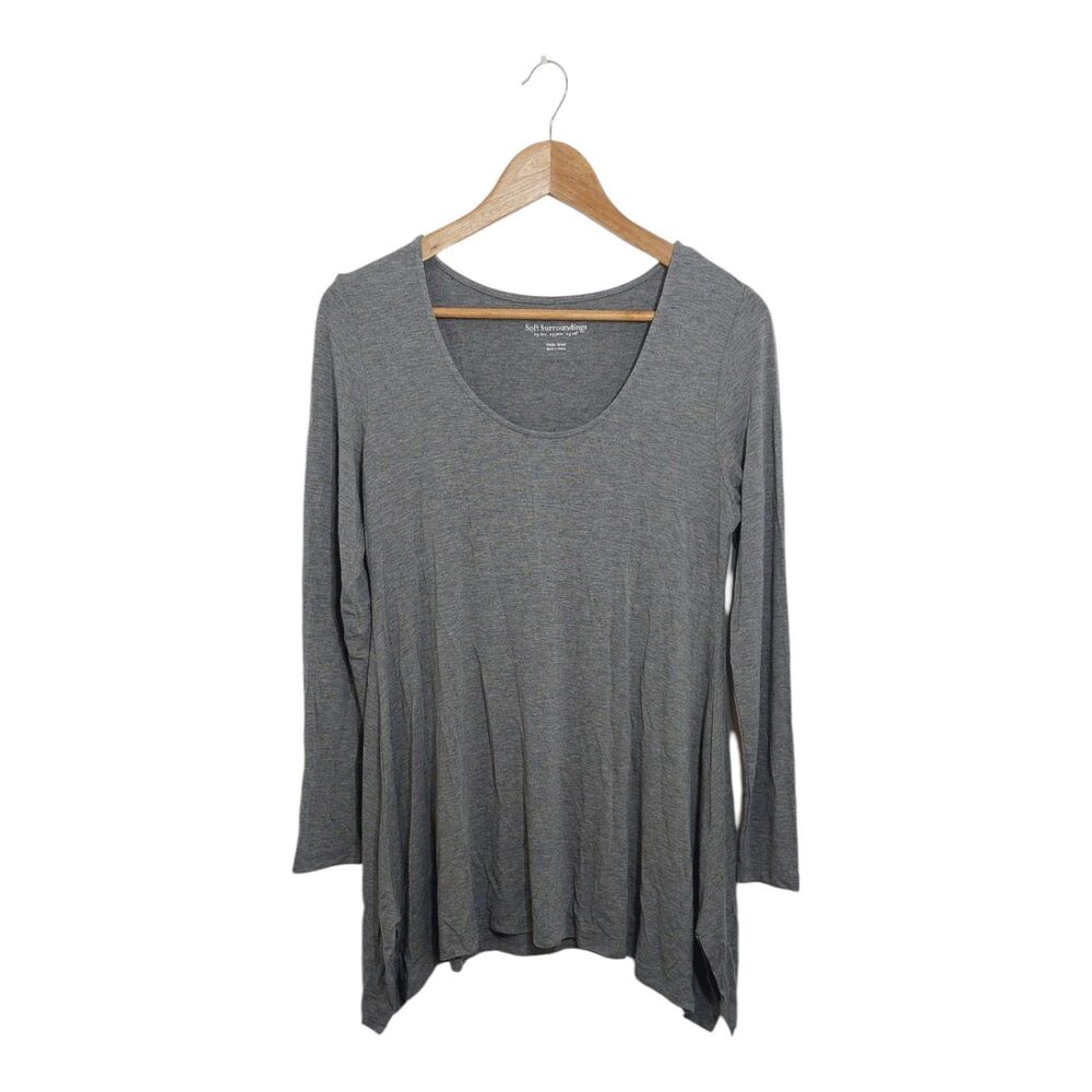 Soft Surroundings Women's Size Petite Small Pajama Top Tunic Loungewear Gray